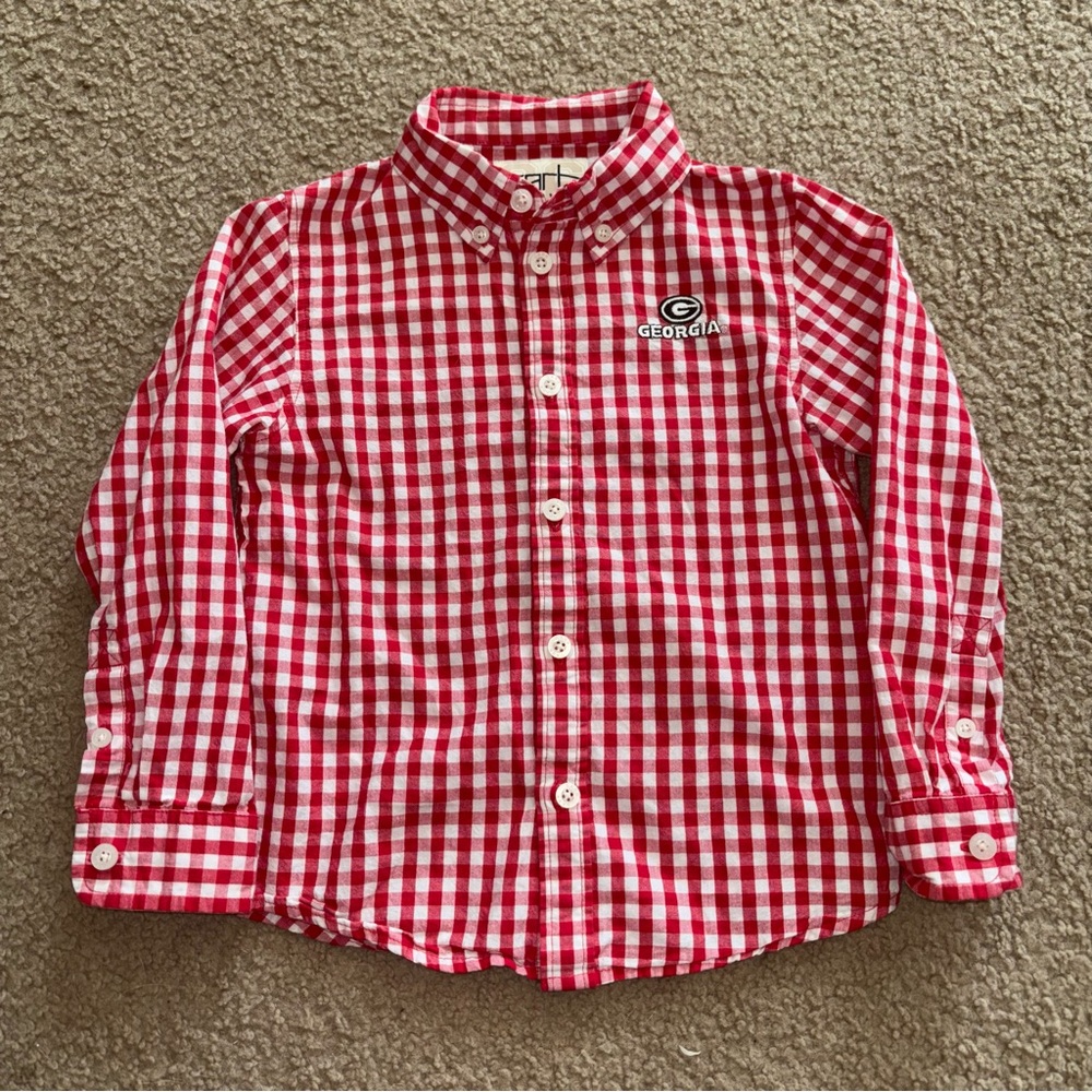 Garb Georgia Red Checkered Kids Shirt, size 4T